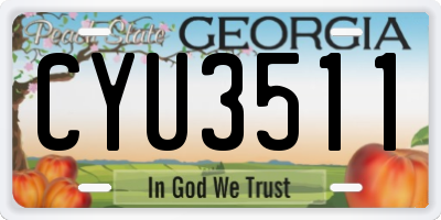 GA license plate CYU3511