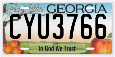 GA license plate CYU3766