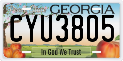 GA license plate CYU3805