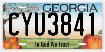 GA license plate CYU3841
