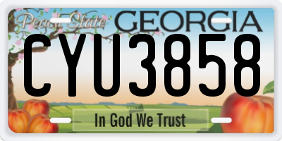 GA license plate CYU3858