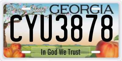 GA license plate CYU3878