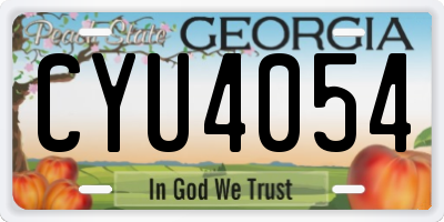 GA license plate CYU4054