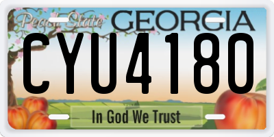 GA license plate CYU4180