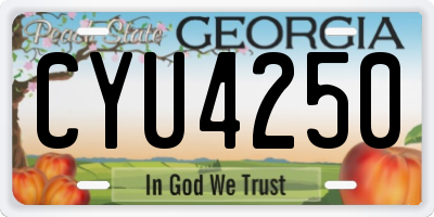 GA license plate CYU4250