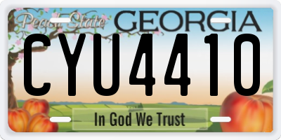 GA license plate CYU4410