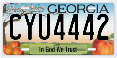GA license plate CYU4442