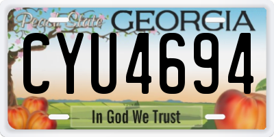 GA license plate CYU4694