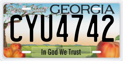 GA license plate CYU4742