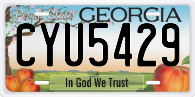 GA license plate CYU5429
