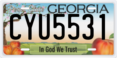 GA license plate CYU5531