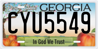 GA license plate CYU5549