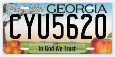 GA license plate CYU5620
