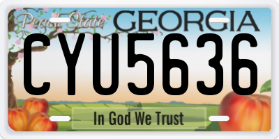 GA license plate CYU5636