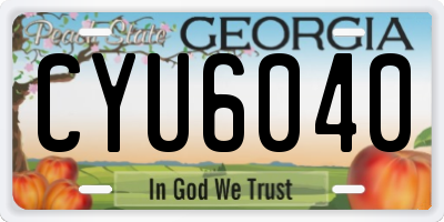 GA license plate CYU6040