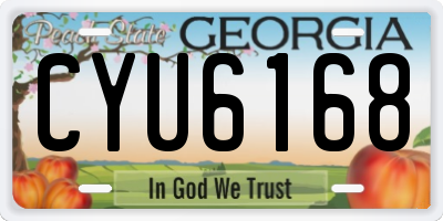 GA license plate CYU6168