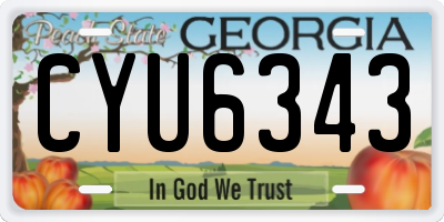 GA license plate CYU6343