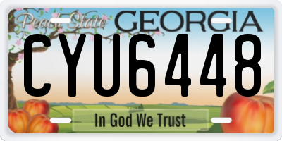 GA license plate CYU6448