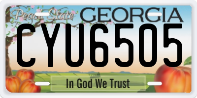 GA license plate CYU6505