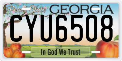 GA license plate CYU6508