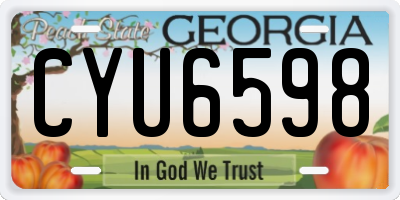GA license plate CYU6598