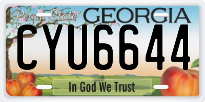 GA license plate CYU6644