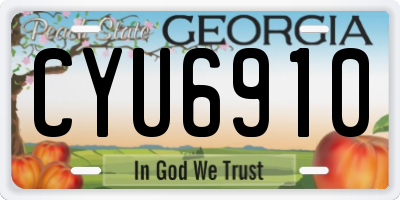 GA license plate CYU6910