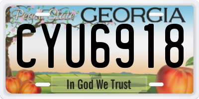 GA license plate CYU6918
