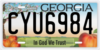 GA license plate CYU6984