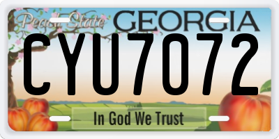 GA license plate CYU7072