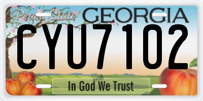 GA license plate CYU7102