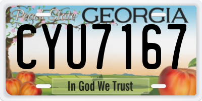 GA license plate CYU7167