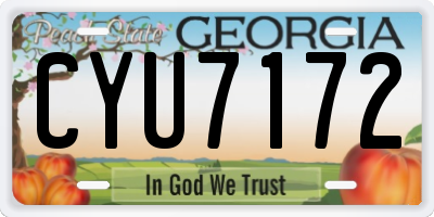 GA license plate CYU7172