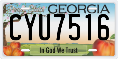 GA license plate CYU7516