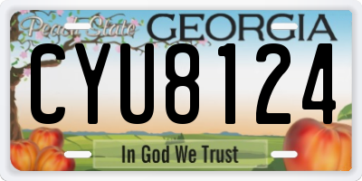 GA license plate CYU8124