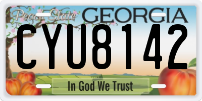 GA license plate CYU8142