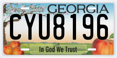 GA license plate CYU8196