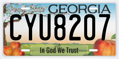 GA license plate CYU8207