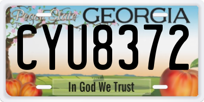 GA license plate CYU8372
