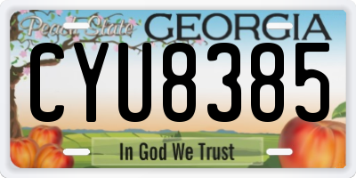 GA license plate CYU8385