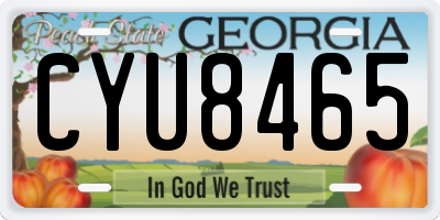 GA license plate CYU8465