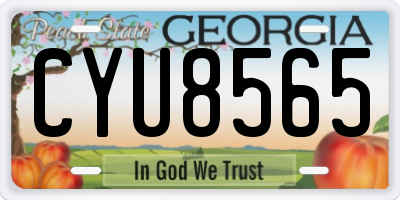 GA license plate CYU8565