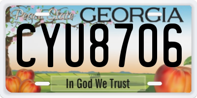 GA license plate CYU8706