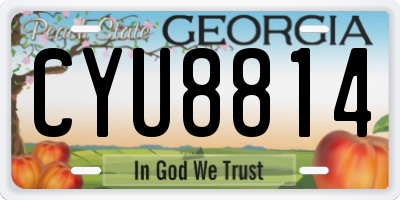 GA license plate CYU8814