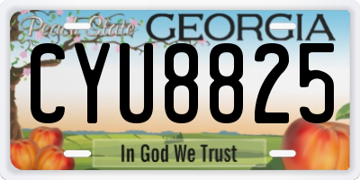 GA license plate CYU8825