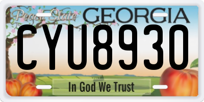 GA license plate CYU8930