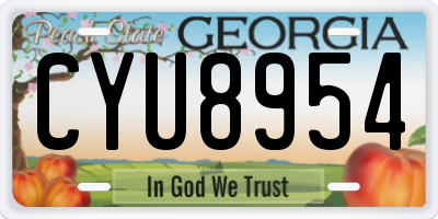 GA license plate CYU8954