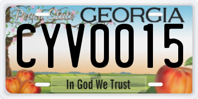 GA license plate CYV0015
