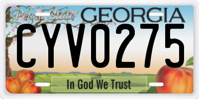 GA license plate CYV0275