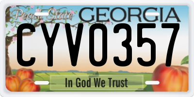 GA license plate CYV0357
